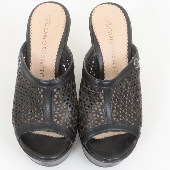 Carlos Rossetti Platform Slide Wedge Chunky Heels Women's Size 8.5 - Picture 3 of 11